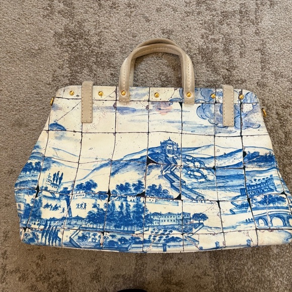 Prada Blue and White Canvas Tote Bag - Picture 4 of 13